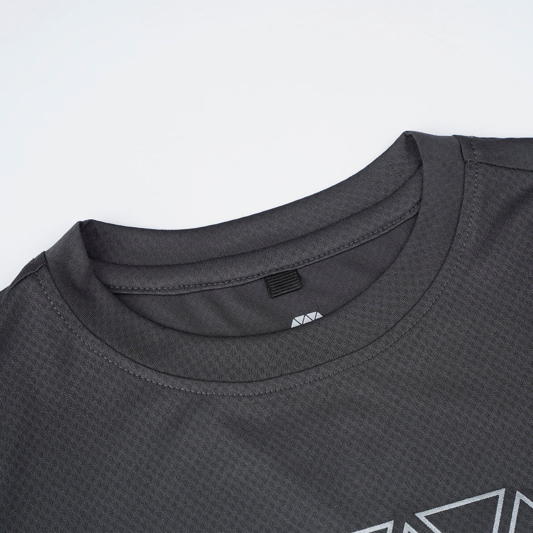 Dark Grey Round Neck Long Sleeve Top