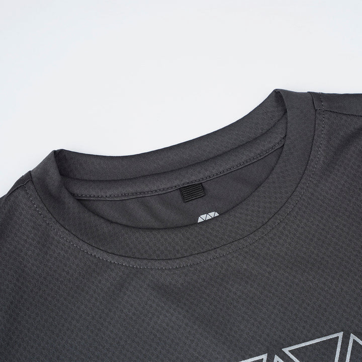 Dark Grey Round Neck Long Sleeve Top