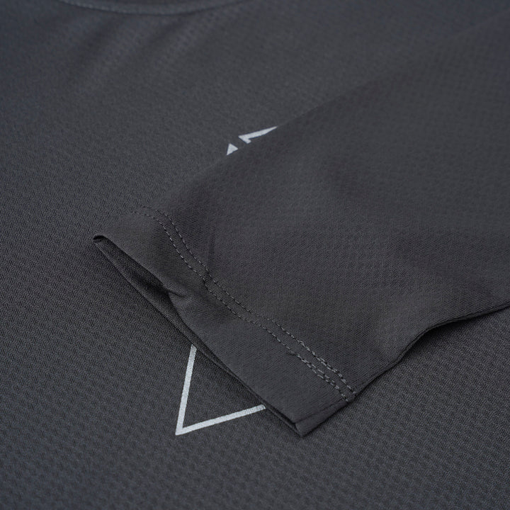 Dark Grey Round Neck Long Sleeve Top