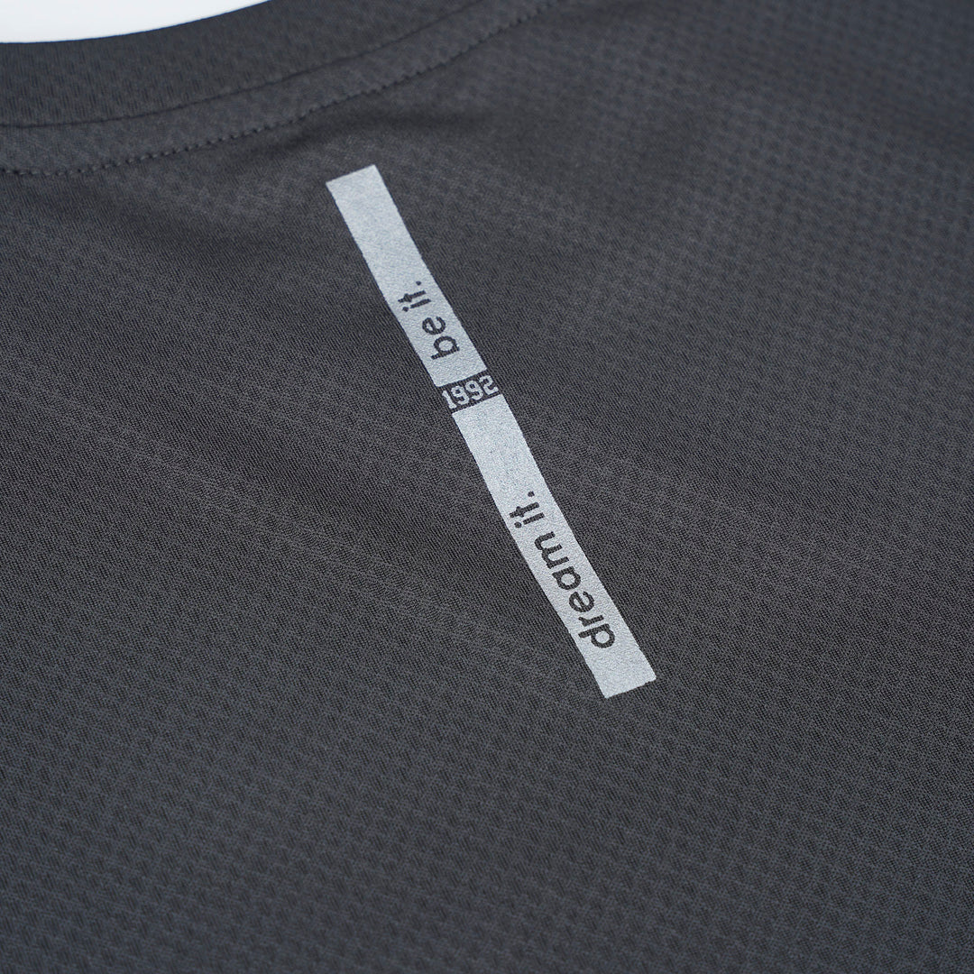 Dark Grey Round Neck Long Sleeve Top