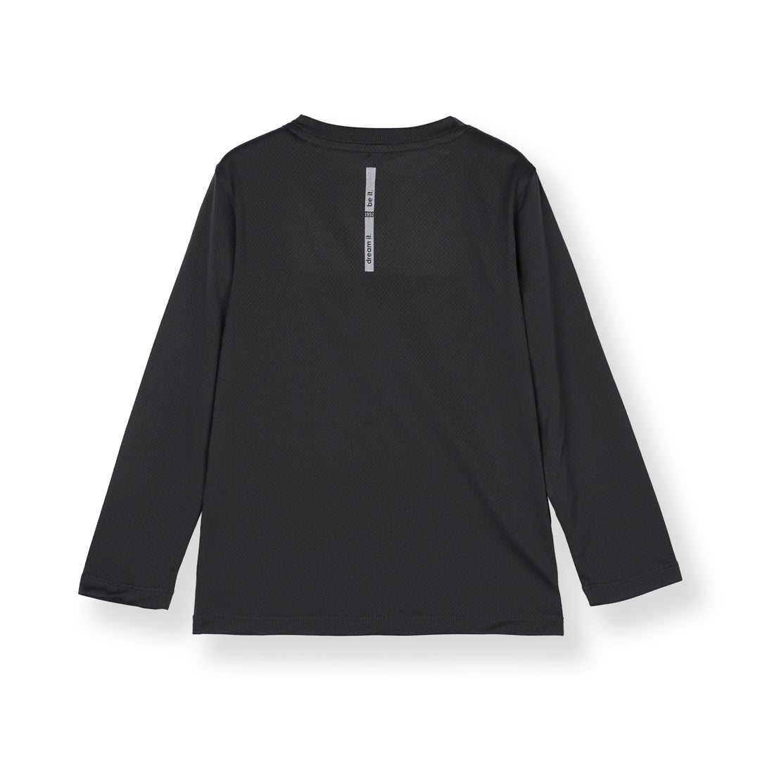 Dark Grey Round Neck Long Sleeve Top