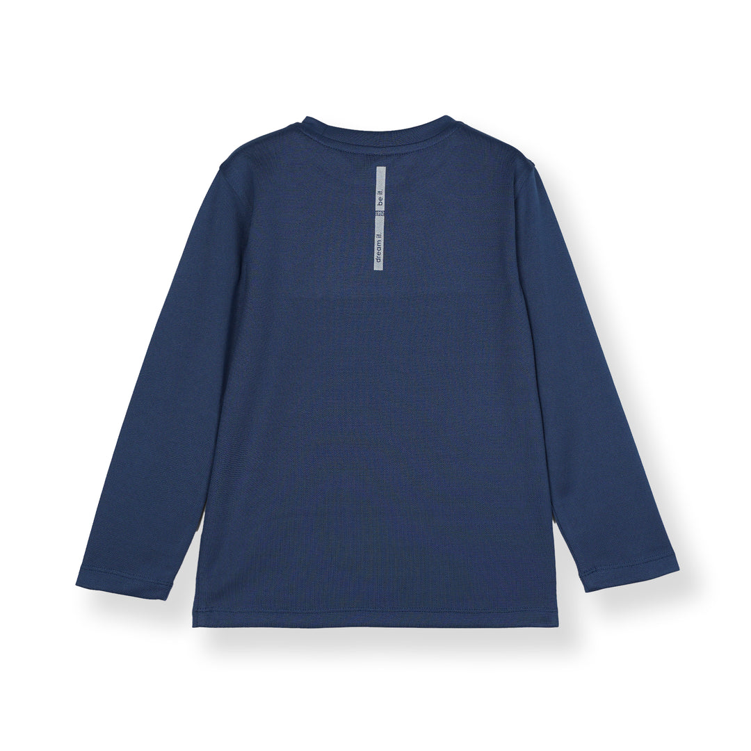 Navy Round Neck Long Sleeve Top