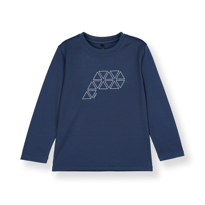 Navy Round Neck Long Sleeve Top