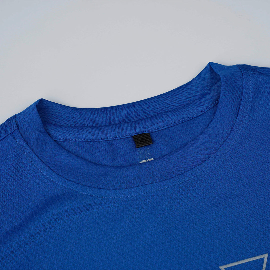 Blue Round Neck Long Sleeve Top