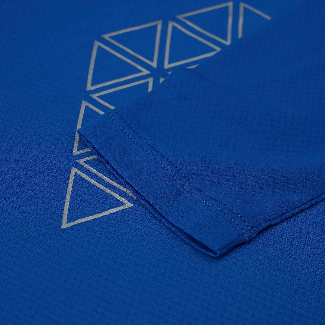 Blue Round Neck Long Sleeve Top