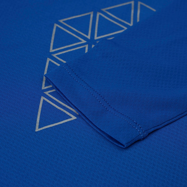 Blue Round Neck Long Sleeve Top