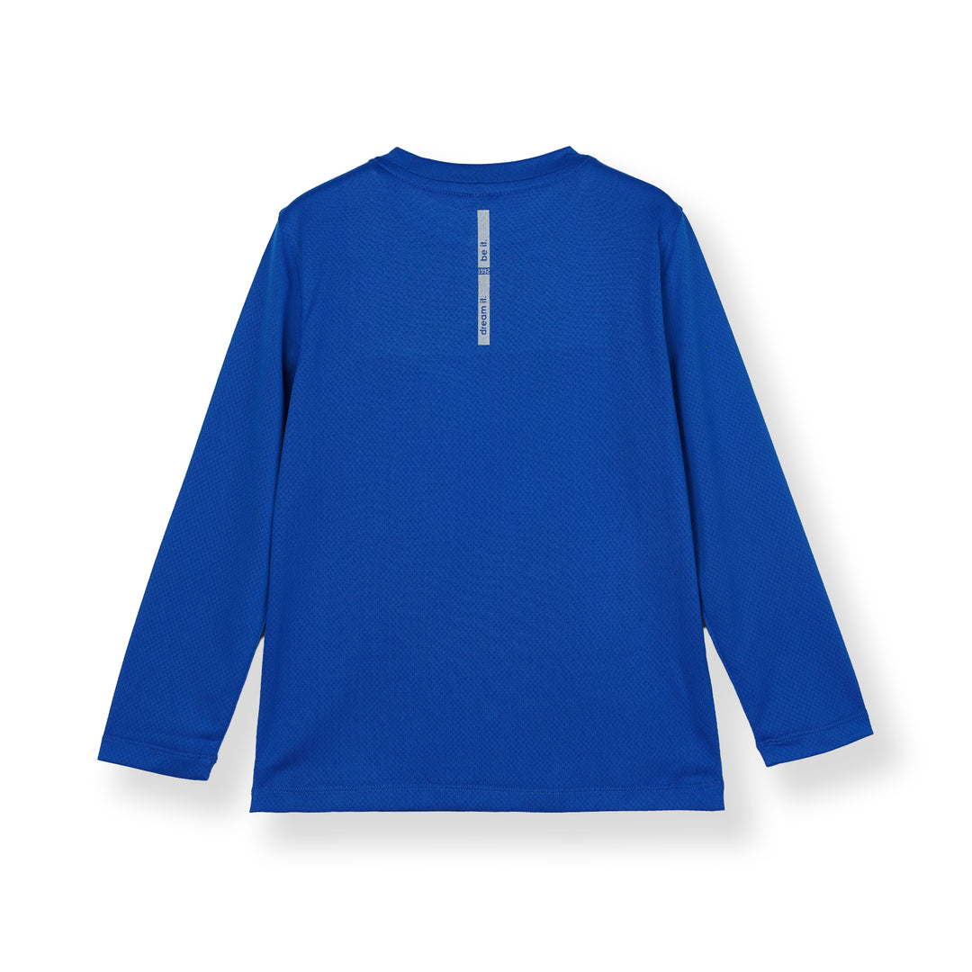 Blue Round Neck Long Sleeve Top