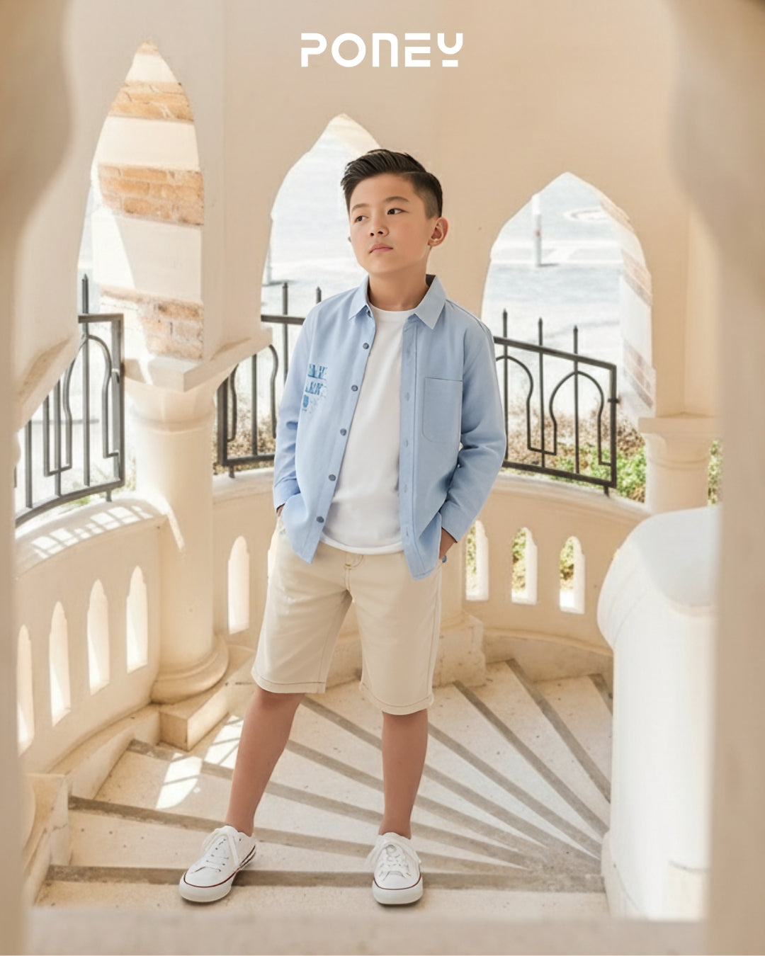 Oversized Chambray Shirt with Lokal Print