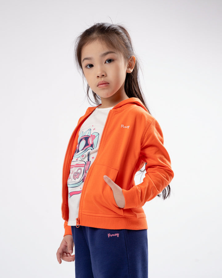 Poney Girls Orange Logo Jacket