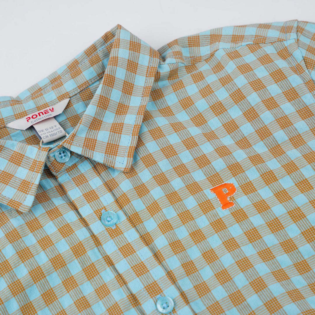 Poney Boys Blue Short Sleeve Shirt 40 2210195