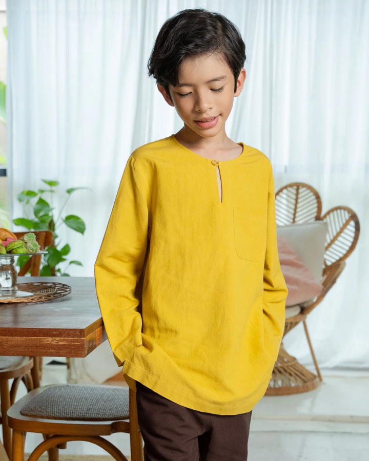 Poney Boys Mustard Blazing Yellow Long Sleeve Shirt