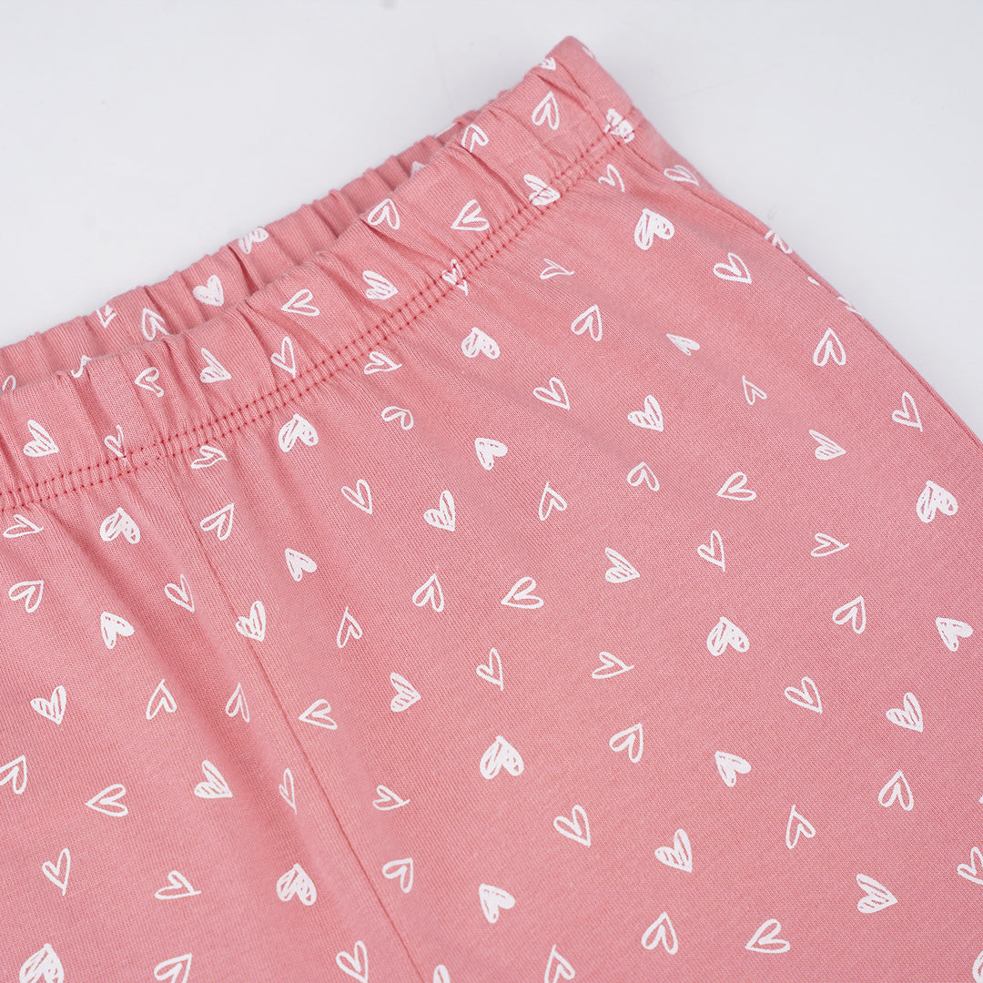 Poney Girls Pink Hearty Zebras Loungewear Set