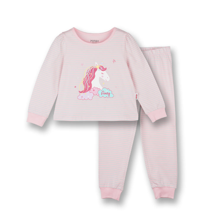 Poney Girls Lt. Pink Delicate Unicorn Loungewear Set