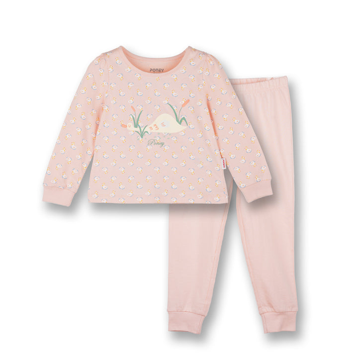 Poney Girls Pink Drowsy Duckie Loungewear Set
