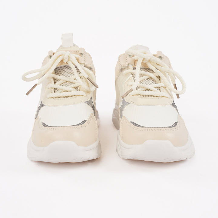Poney White Lace-Up Sport Casual Shoe