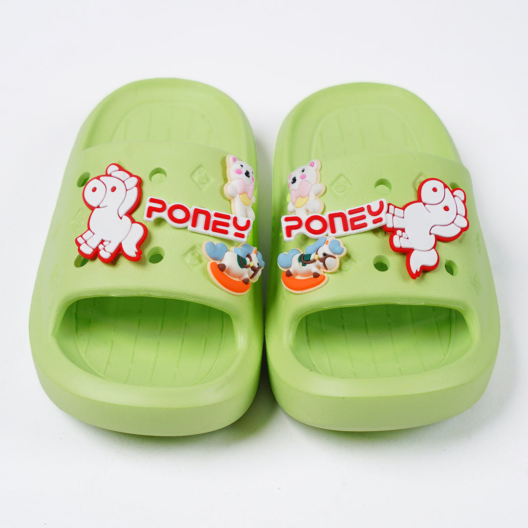 Poney Girls Green Greenery Slide Sandal