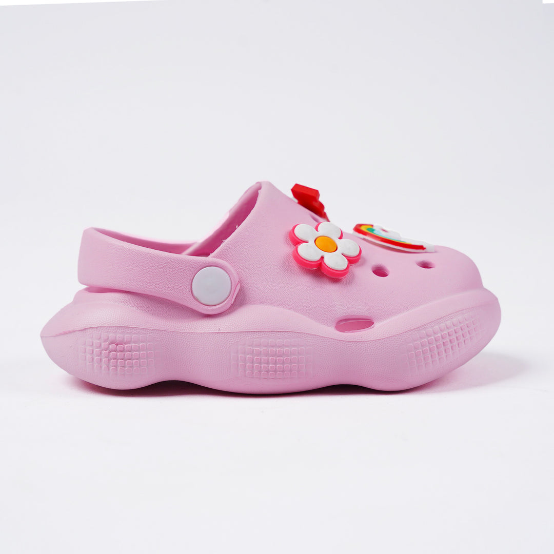 Poney Girls Pink Plumeria Pink Clogs Sandal