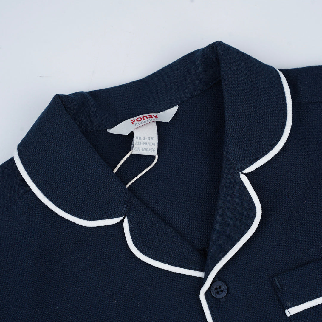Poney Boys Navy Classic Oxford Loungewear Set