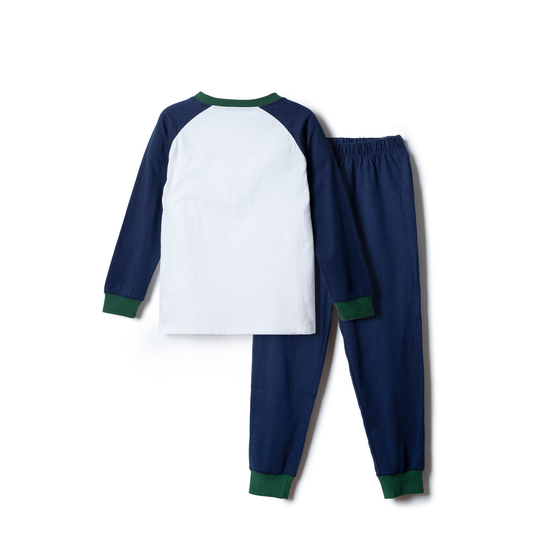 Poney Boys White Wording Jersey Loungewear Set (Pyjamas)