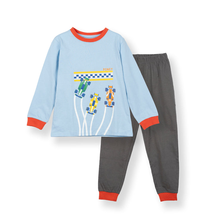 Poney Boys Fun Race Blue Pyjamas