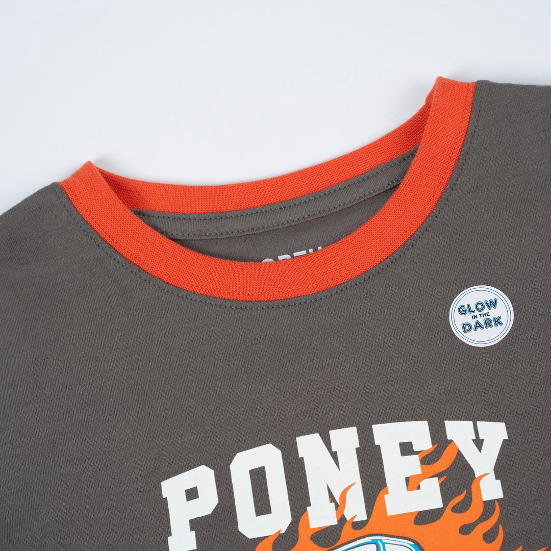 Poney Boys Monster Truck Grey Pyjamas