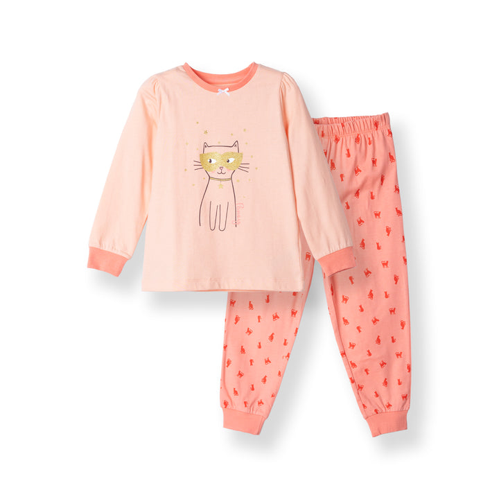 Poney Girls Twinkle Cat Light Orange Pyjamas