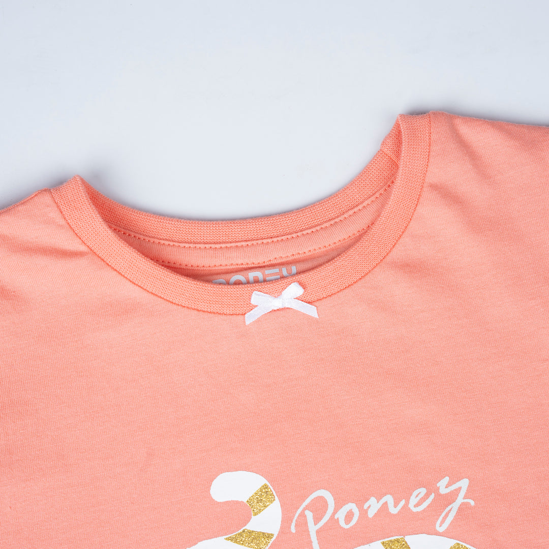 Poney Girls Golden Purrr-fec�on! Orange Pyjamas