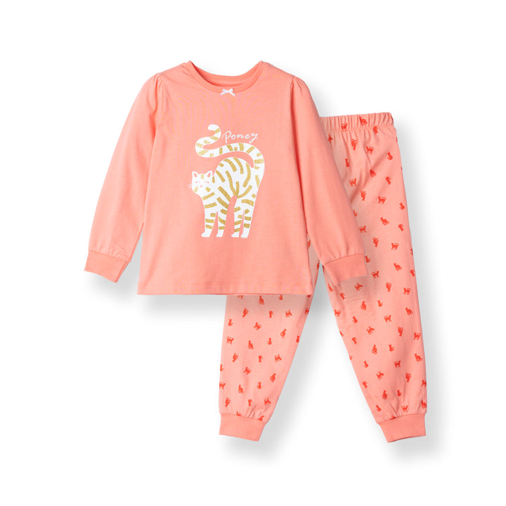 Poney Girls Golden Purrr-fec�on! Orange Pyjamas