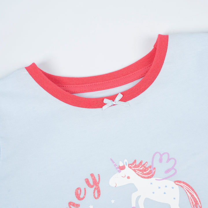 Poney Girls Unicorn Friends Light Blue Pyjamas