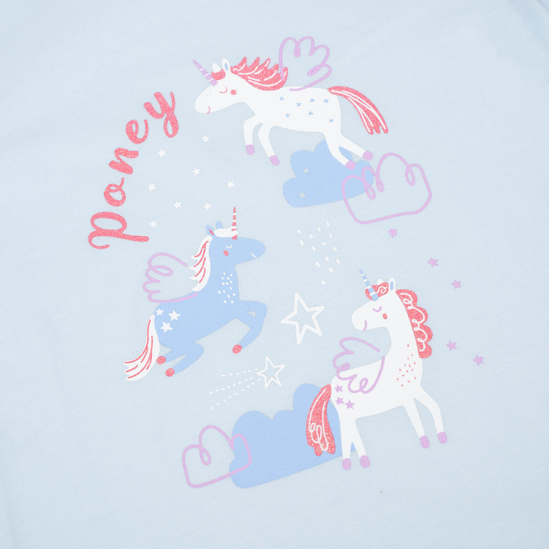 Poney Girls Unicorn Friends Light Blue Pyjamas