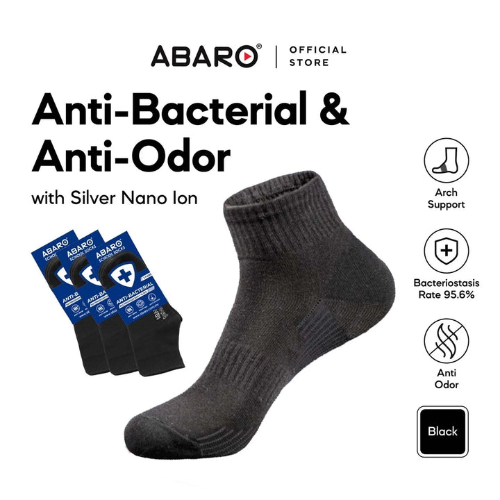 Abaro Anti-Bacterial School Sock (S M L)=3 Prs / Set  AS03