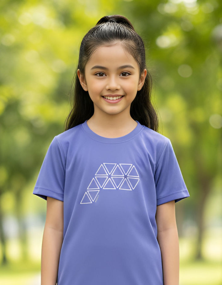 Blue Round Neck Short Sleeve Top