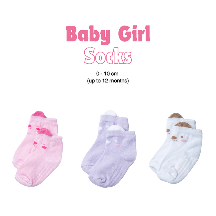 Poney Baby Girls Cute Bear Socks with Non Slip Sole