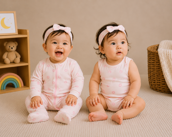 Baby Poney Girls White & Light Pink Iconic Rocking Horse Headbands