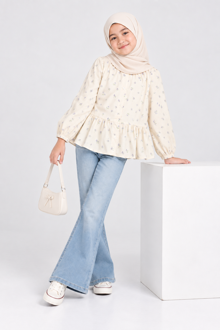 Ivory Bloom Long Sleeve Blouse (2250771WD)