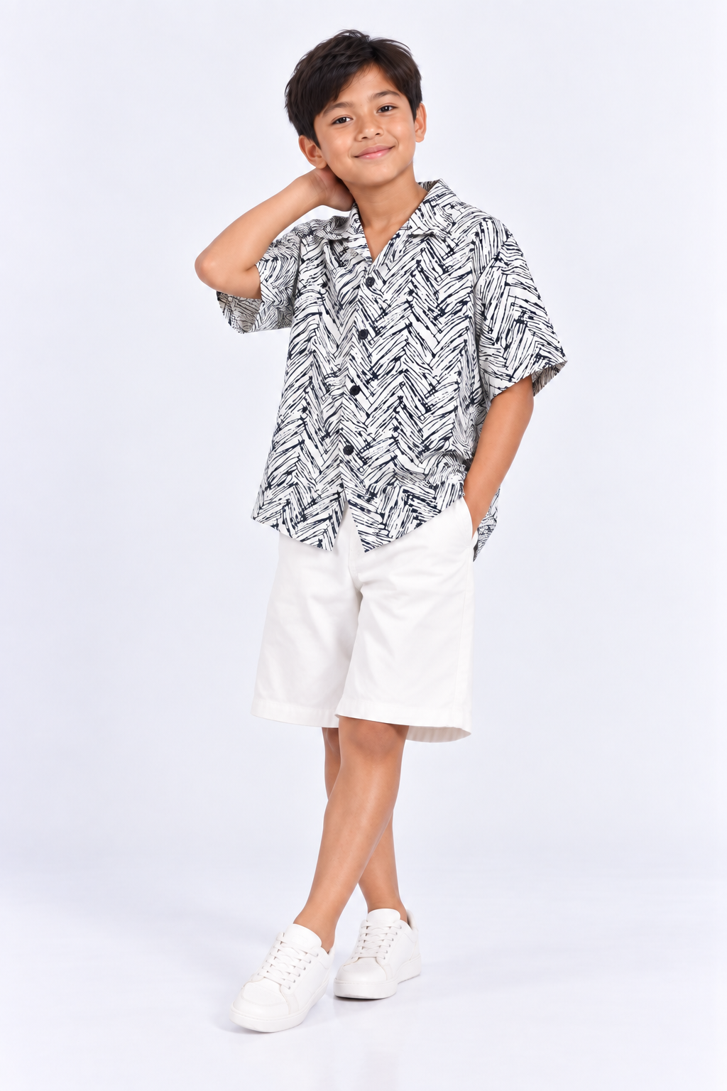 White Wide Leg Bermuda Shorts