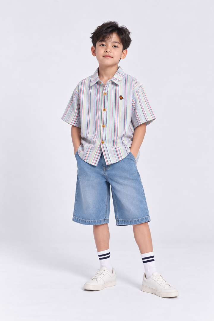 Boys Bluewave Stripe Short Sleeve Shirt