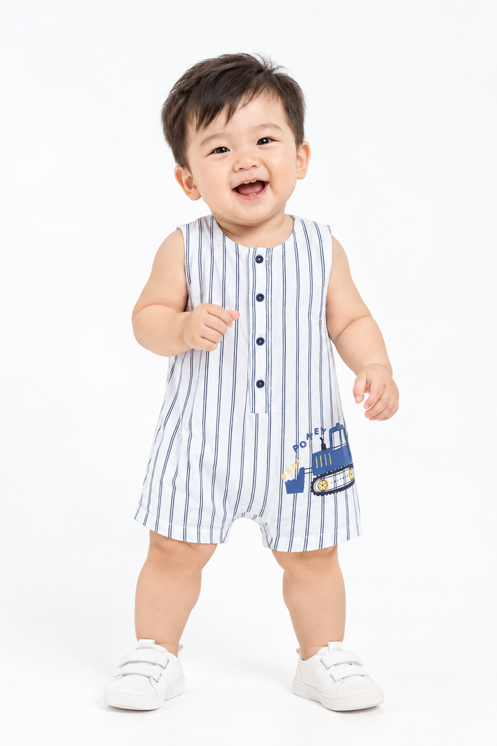 Striped Sleeveless Romper