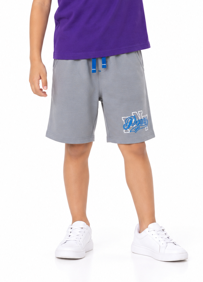 Poney Boys Sliver Filigree Grey Poney Logo Bermuda