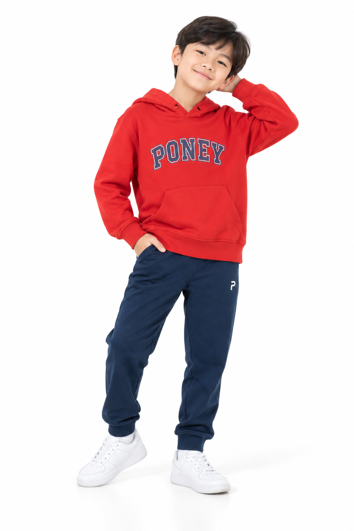 Poney Boys Red Poney Iconic Long Sleeve Hoodie