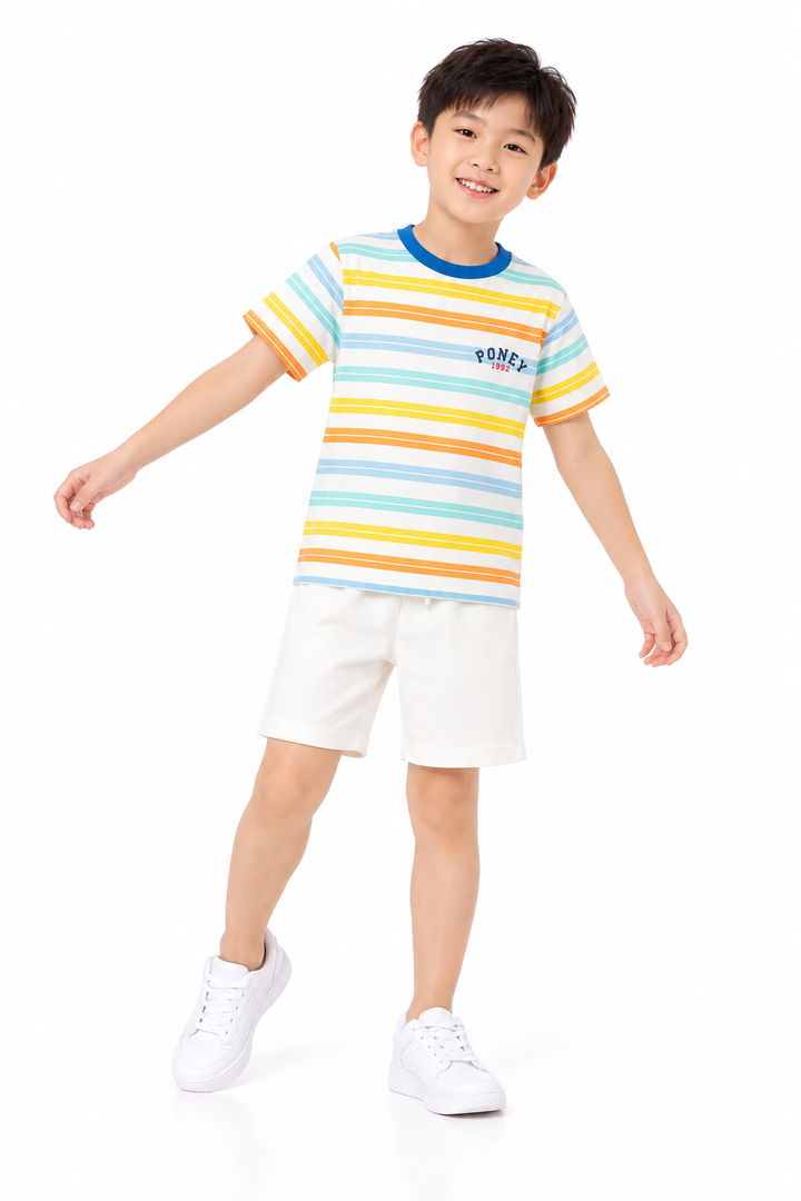 Orange Classic Stripes Short Sleeve Tee