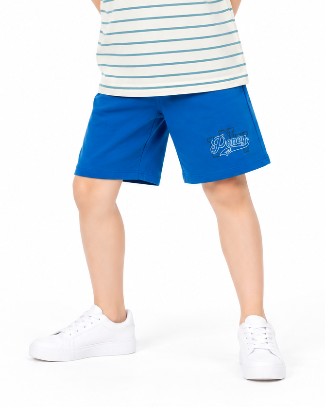 Poney Boys Imperial Blue Poney Logo Bermuda