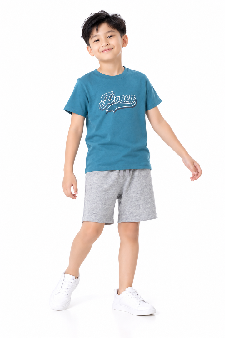 Poney Blue Authentic Logo Short Sleeve Tee