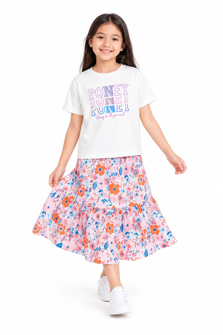 Poney Logo Stacked Short Sleeve Tee (Loose Fit)