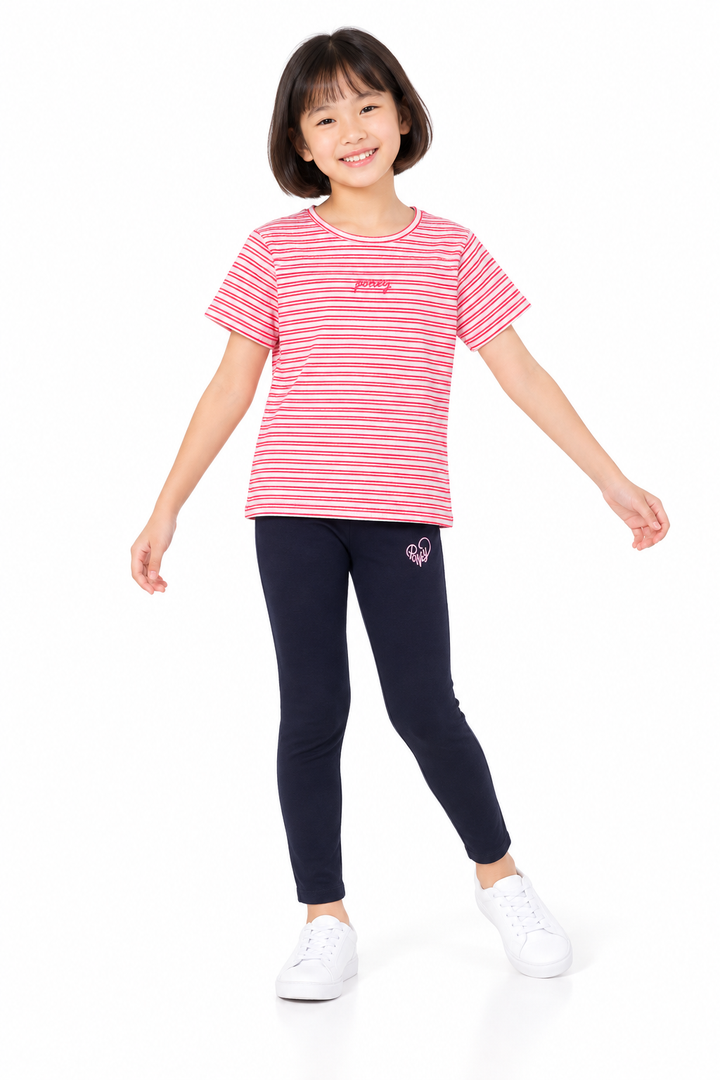 Poney Sweet Striped Short Sleeve Tee