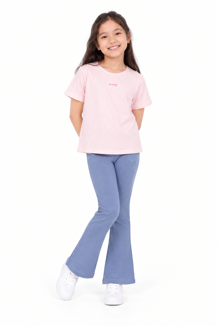 Poney Light Pink Soft Striped Short Sleeve Tee