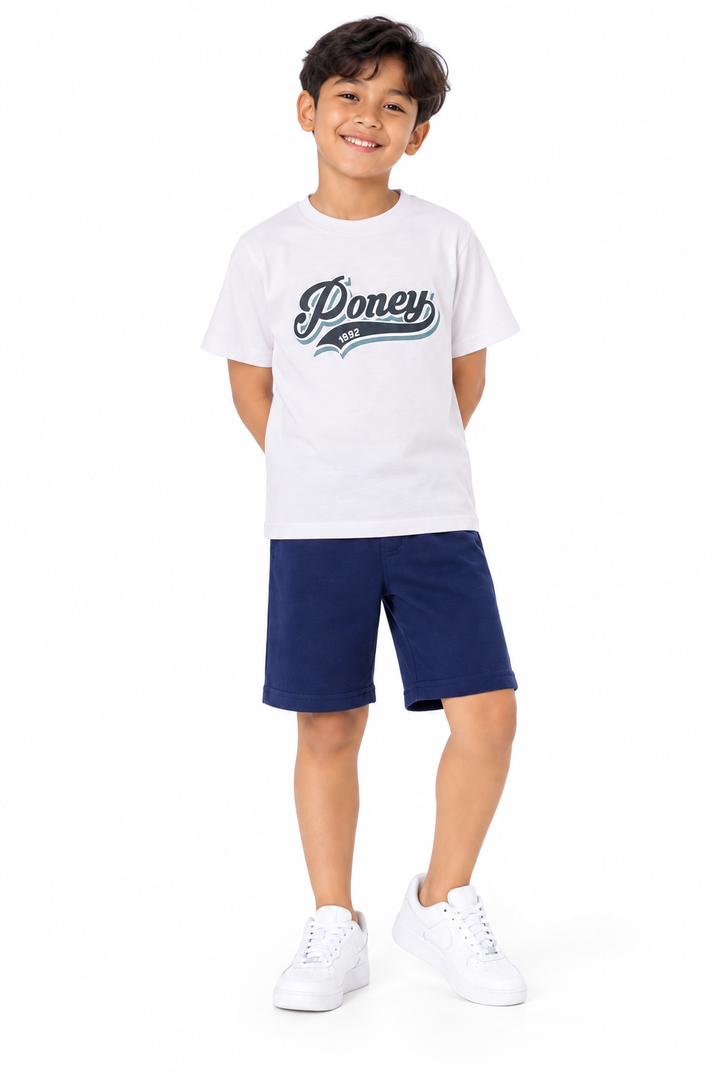 Poney Light Purple Authentic Logo Short Sleeve Tee