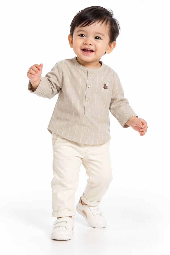 Baby Boy Classic Coast Stripe Long Sleeve Shirt