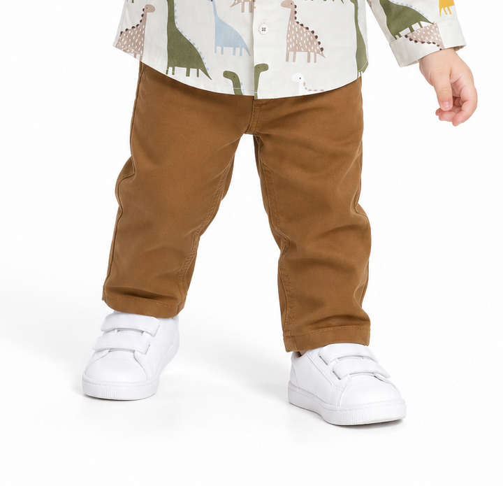 Poney Baby Boy Brown Zip-Up Long Pants