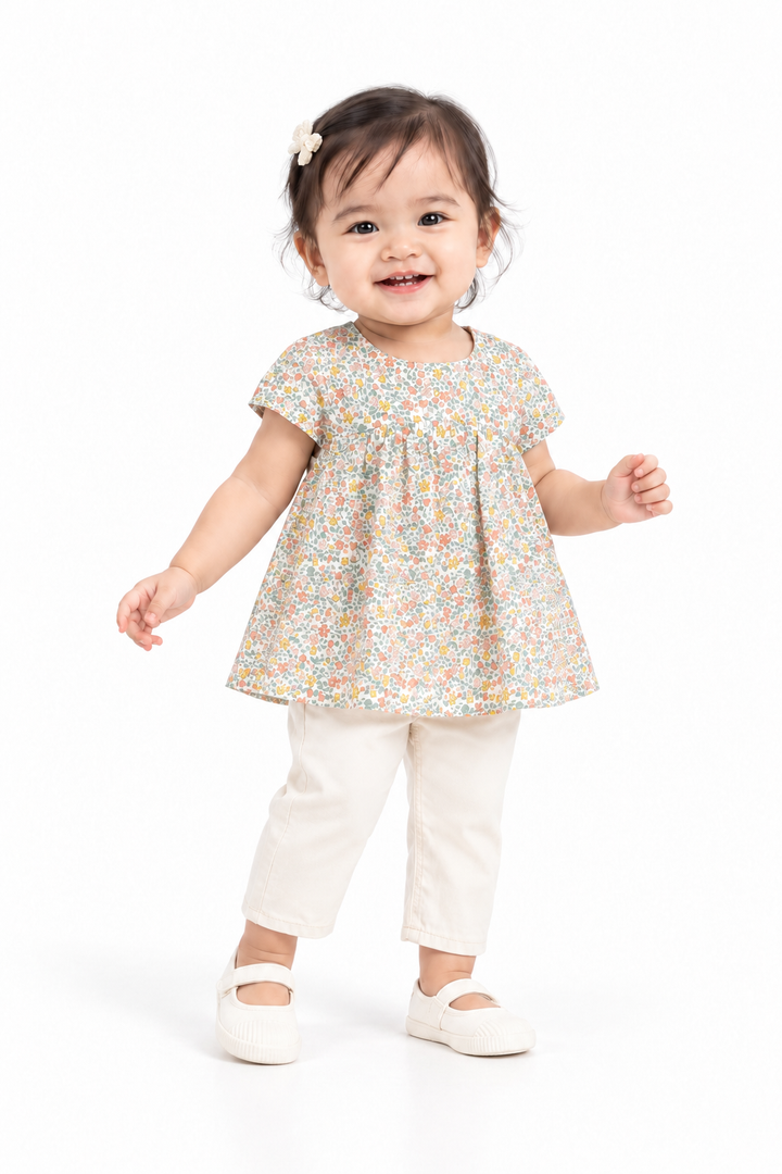 Petite Blossom Short Sleeve Blouse (2250715WB)